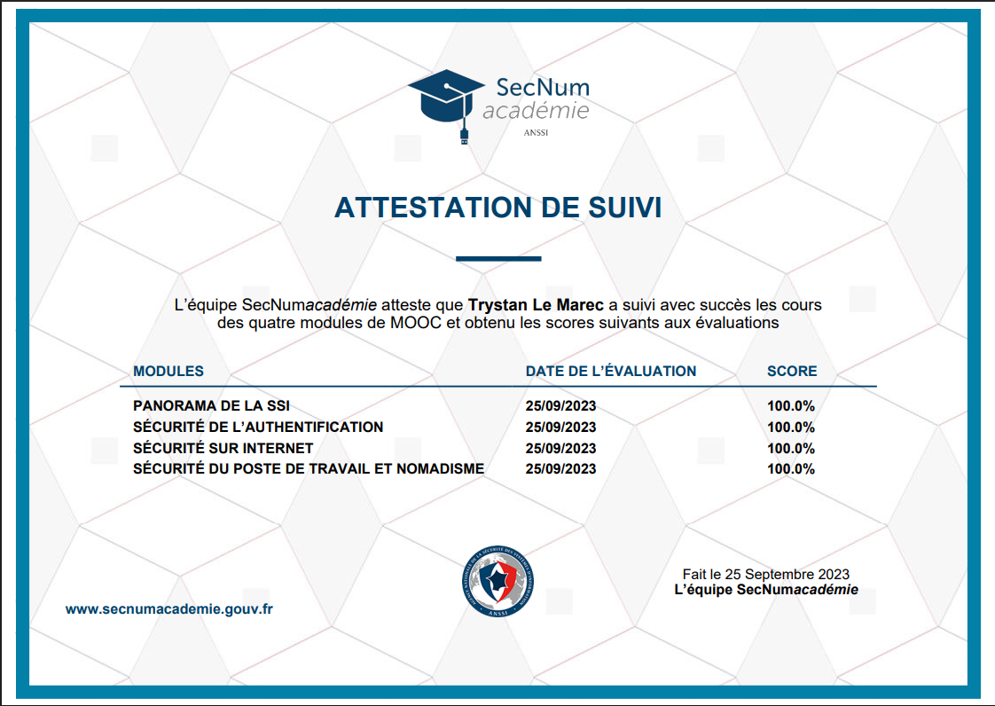 Certificat Anssi